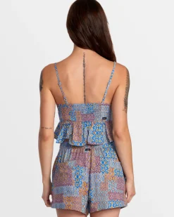 Women RVCA Tops>BRIDGETTE PEPLUM CROP TOP