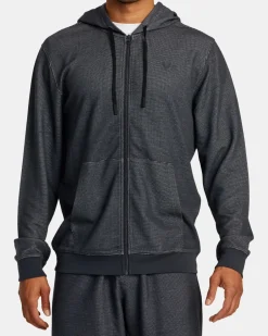 RVCA Workout Pullovers / Hoodies>C-ABLE WAFFLE KNIT ZIP HOODIE