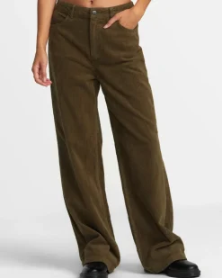 Women RVCA Pants>COCO CORDUROY WIDE LEG PANTS