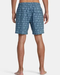 RVCA 16"-17" Outseam>DORADO ELASTIC WAIST BOARDSHORTS 17''