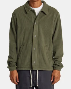 RVCA Jackets>DOWNTOWN FLEECE COACHES JACKET