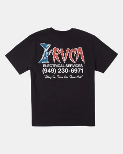 RVCA Tees / Tanks>ELECTRICAL SERVICES SHORT SLEEVE TEE