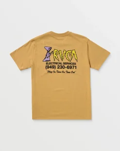 RVCA Tees / Tanks>ELECTRICAL SERVICES SHORT SLEEVE TEE