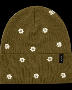 Women RVCA Hats>EMBROIDERED ESSENTIAL BEANIE