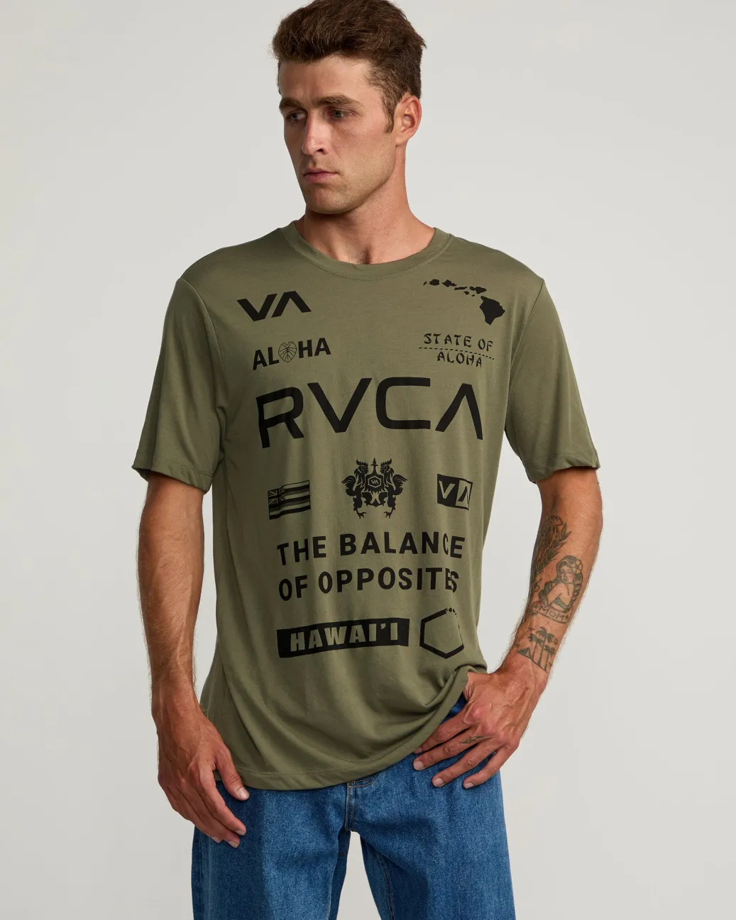 RVCA Workout Shirts|Tees / Tanks>HAWAII ALL BRAND SPORT TECH TEE