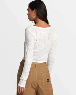 Women RVCA Tops>HOMECOMING POINTELLE TOP