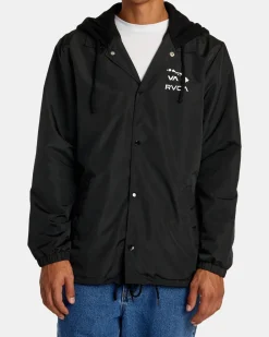 RVCA Jackets>ISLAND HEX HOODED COACHES JACKET