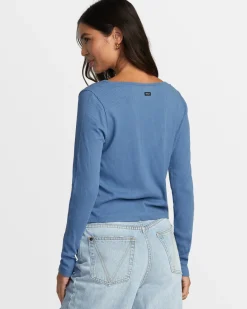 Women RVCA Tops>LOVE ME LONG SLEEVE TOP