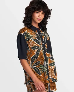 Women RVCA Tops>NAUTI SHIRT SHORT SLEEVE SHIRT