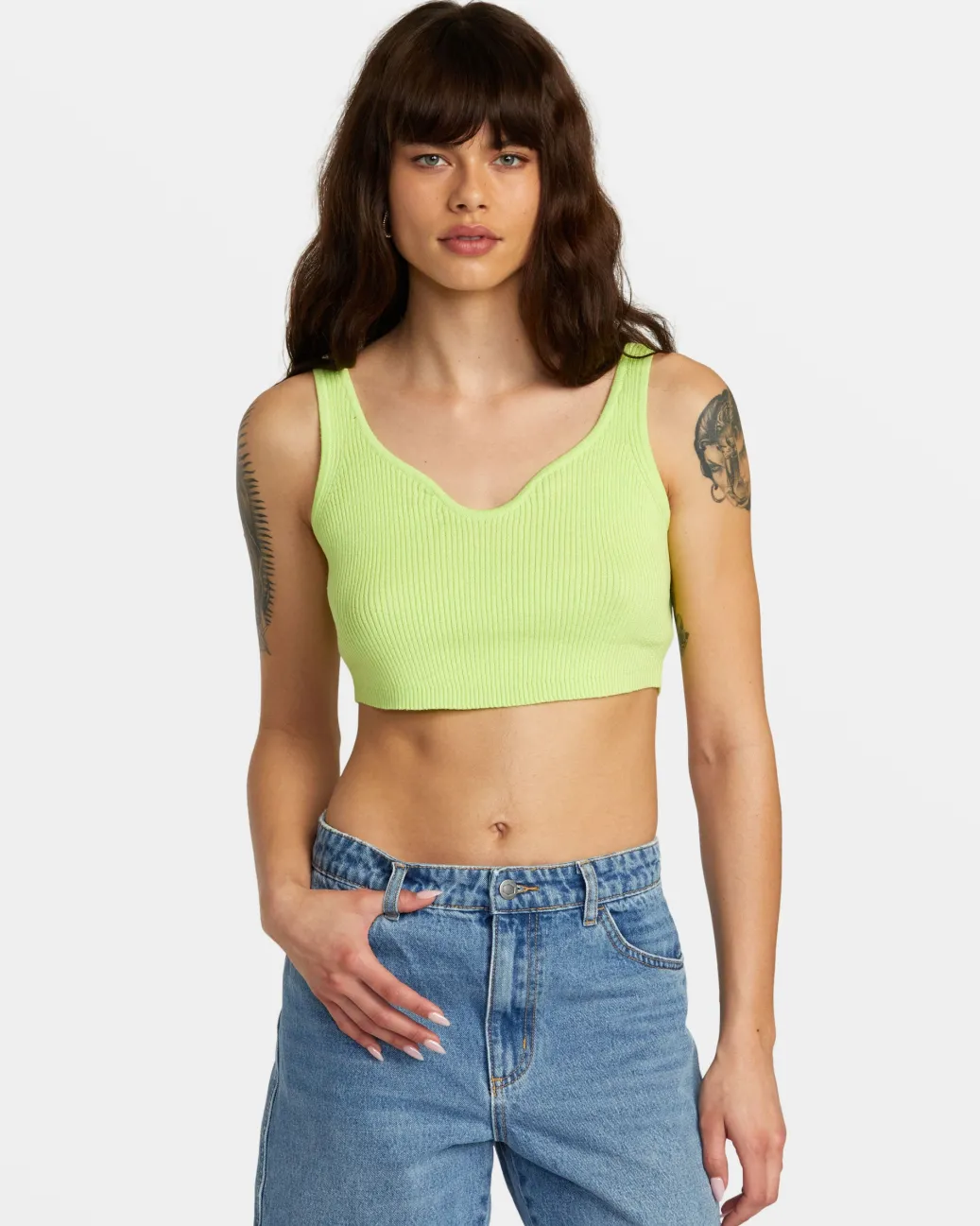 Women RVCA Tops>SELECTS ROUNDABOUT SWEATER TANK V-NECK SWEATER