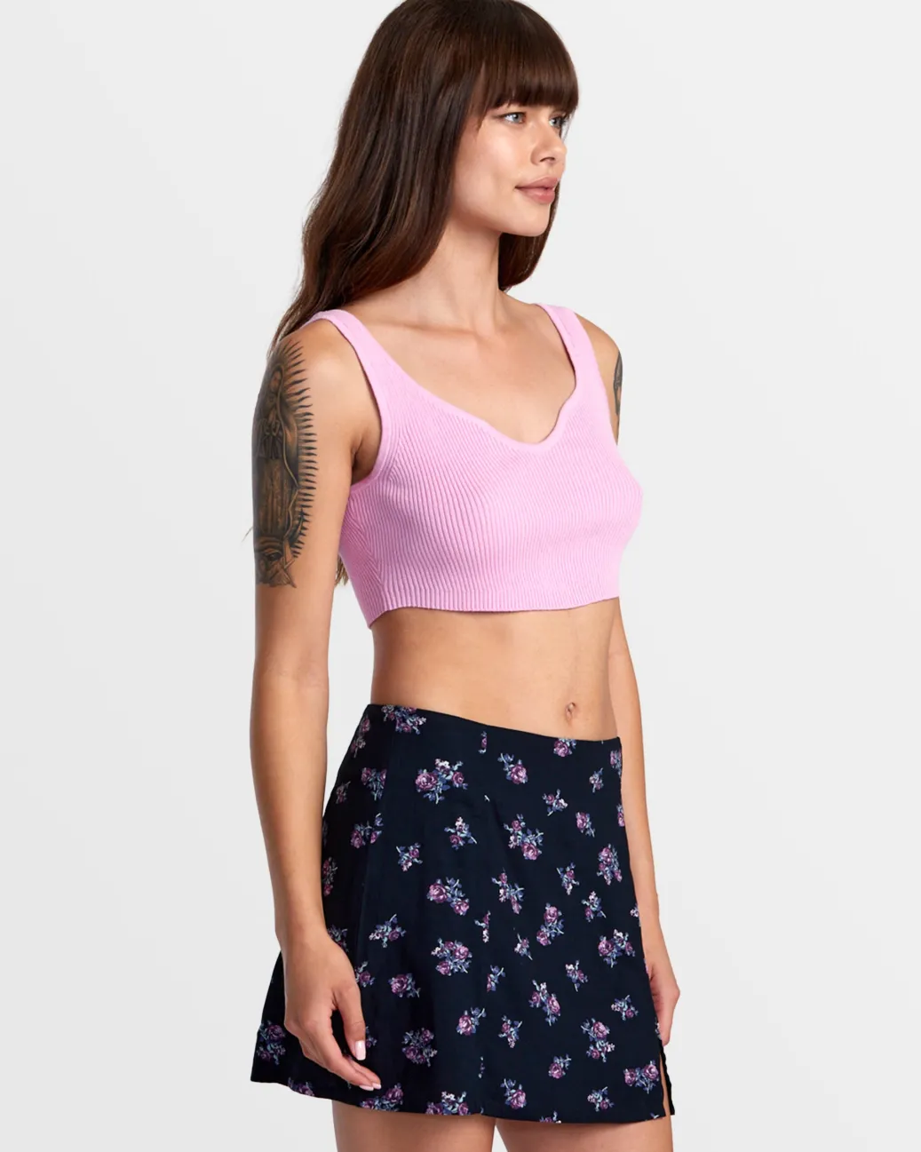 Women RVCA Tops>SELECTS ROUNDABOUT SWEATER TANK V-NECK SWEATER