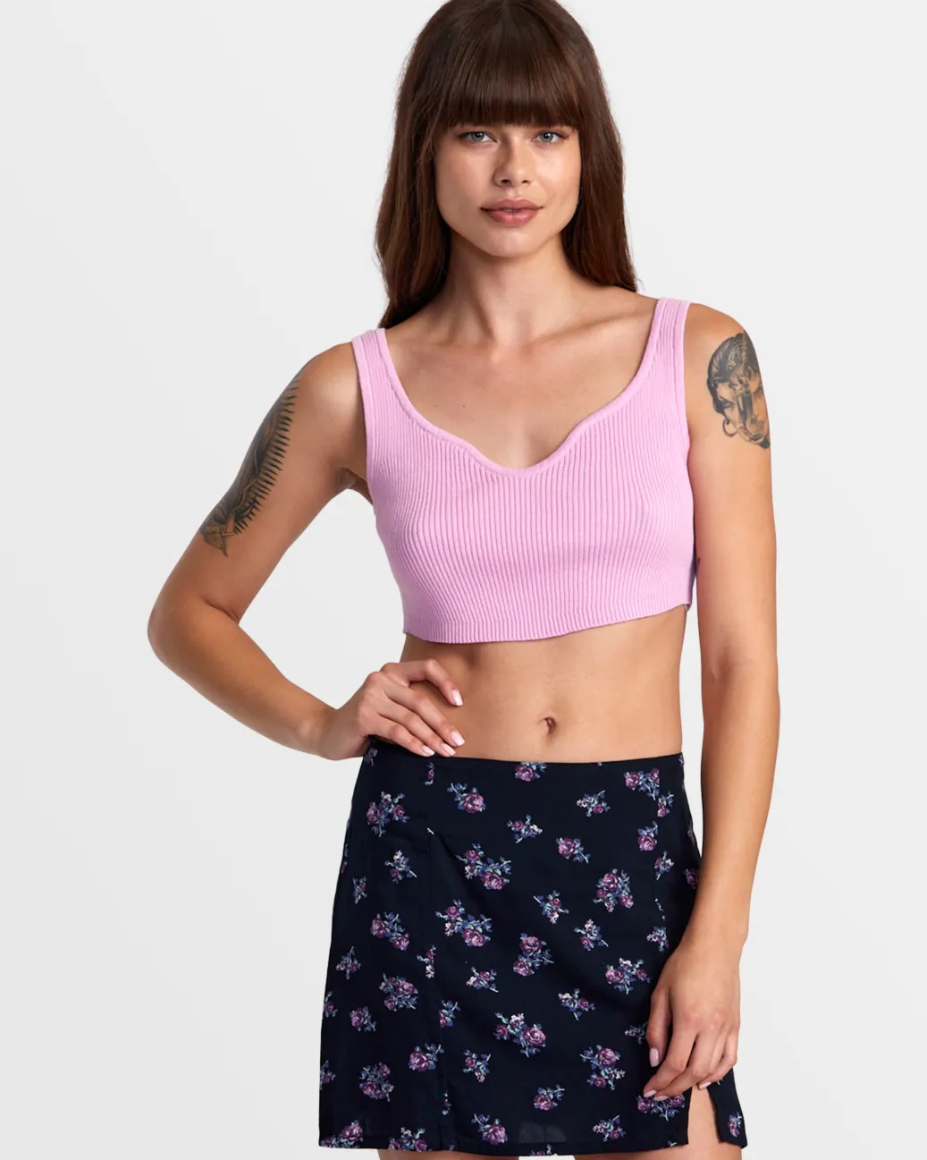 Women RVCA Tops>SELECTS ROUNDABOUT SWEATER TANK V-NECK SWEATER