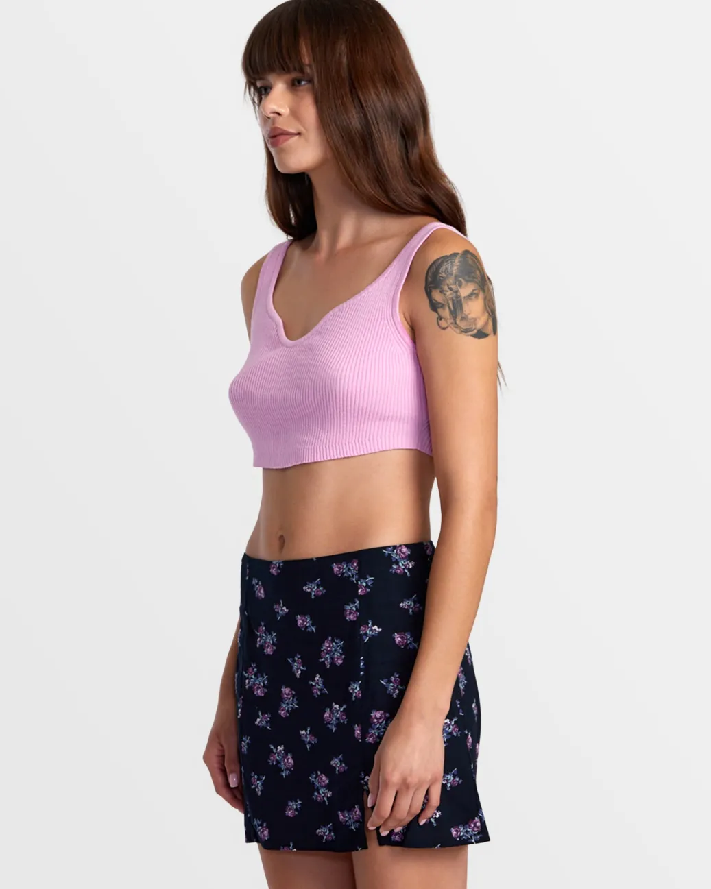 Women RVCA Tops>SELECTS ROUNDABOUT SWEATER TANK V-NECK SWEATER