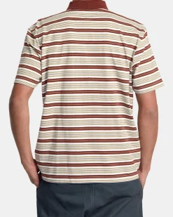 RVCA Tees / Tanks>UPTOWN STRIPE POLO SHORT SLEEVE POLO SHIRT